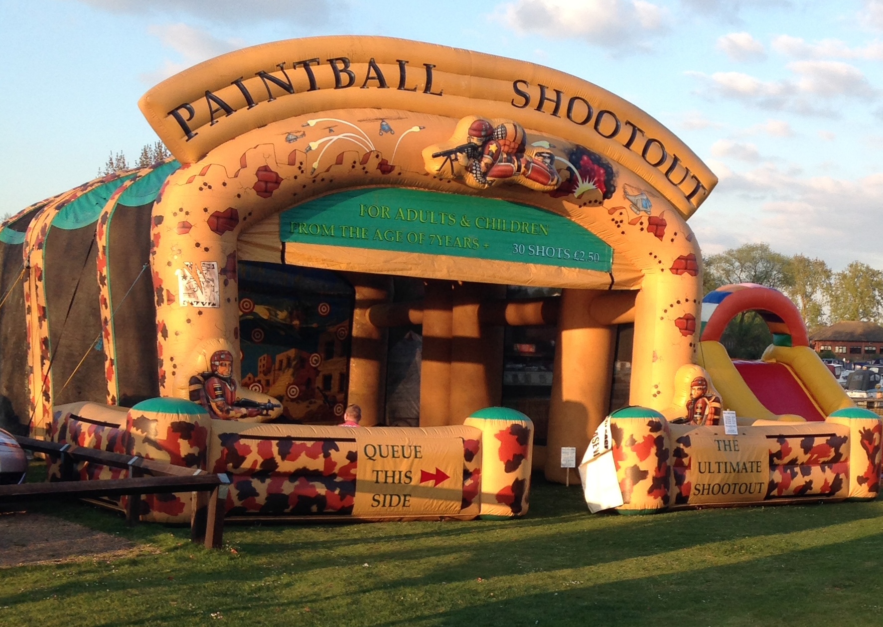 Paintball slide and bubbles